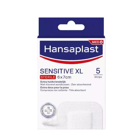 Hansaplast Αποστειρωμένα Αυτοκόλλητα Επιθέματα Med+ Sensitive XL 7x6cm 5 τεμάχια