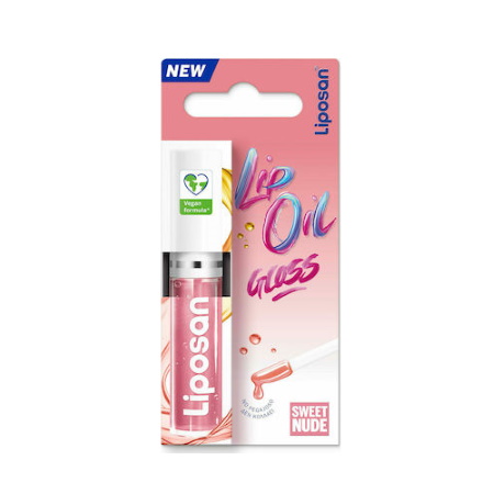 Liposan Lip Oil Gloss Sweet Nude Άμεσης Ενυδάτωσης Vegan Friendly 5.5ml