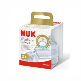 Nuk Nature Sense Θηλή Σιλικόνης Small (οπή μικρού μεγέθους) από 6-18 μηνών 2τμχ