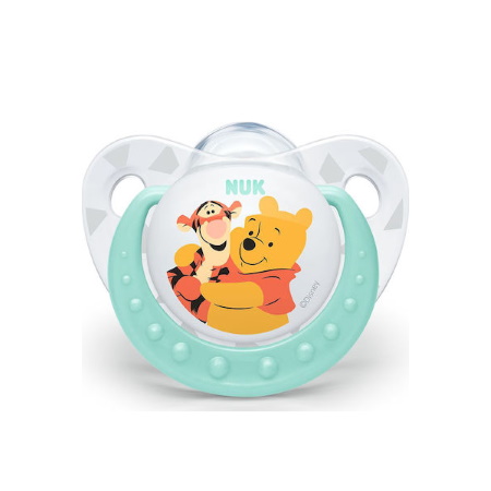 Nuk Trendline Disney Πιπίλα Winnie Σιλικόνης με Θήκη για μωρά από 0-6 μηνών 1 τεμάχιο
