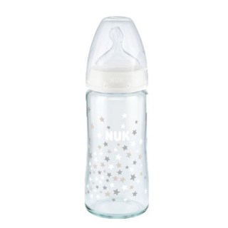 Nuk First Choice Plus Μπιμπερό Γυάλινο με Θηλή Σιλικόνης από 0-6 μηνών 240ml