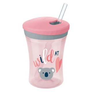 Nuk Action Cup Ποτηράκι Εκπαίδευσης Διάφανο με Καλαμάκι από 12+ μηνών 230ml