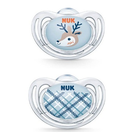 Nuk Freestyle Ορθοδοντική Πιπίλα Σιλικόνης Για 18-36 Μηνών Με Θήκη 2 Τεμάχια