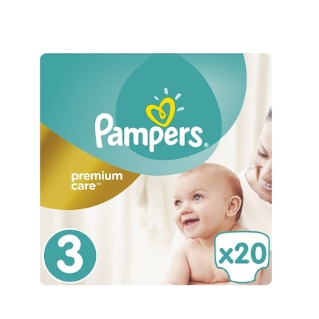 Pampers Premium Care Carry Pack Βρεφικές Πάνες Μέγεθος No3 (Midi) 5-9kg 20 τεμάχια