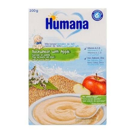 Humana Κρέμα Δημητριακών με Φαγόπυρο και Μήλο από τον 6ο Μήνα 200gr