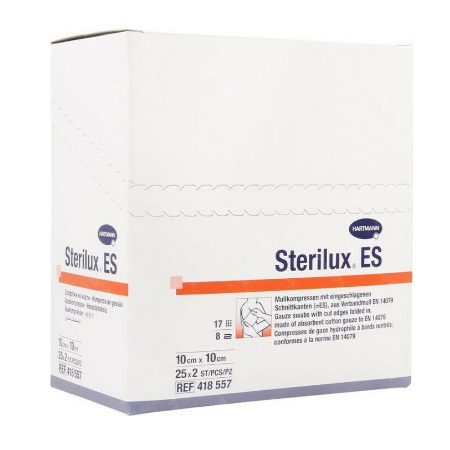 Hartmann Sterilux ES Αποστειρωμένη Γάζα 10x10cm 2x25 Τεμάχια