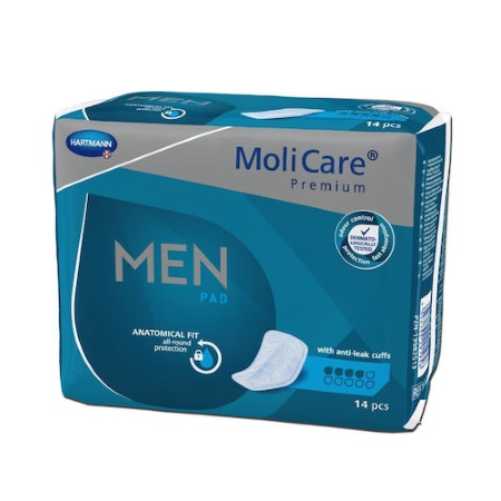 Hartmann MoliCare Premium Men Pad 4 Σταγόνες Επιθέματα Ανδρικής Ελαφράς Ακράτειας 14 τεμάχια