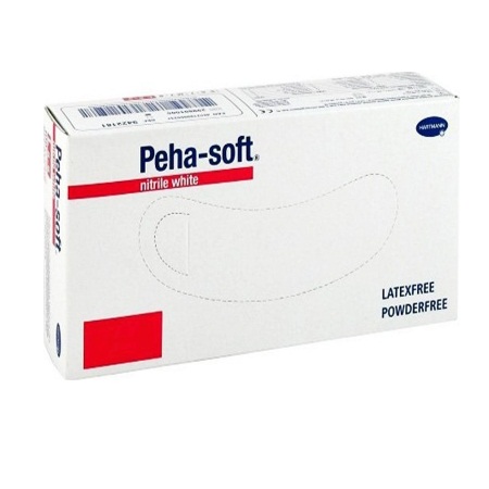 Hartmann Peha-soft Nitrile Powder Free Gloves Εξεταστικά Γάντια Νιτριλίου Μέγεθος Medium Χωρίς Πούδρα  Λευκό Χρώμα 100 Τεμάχια