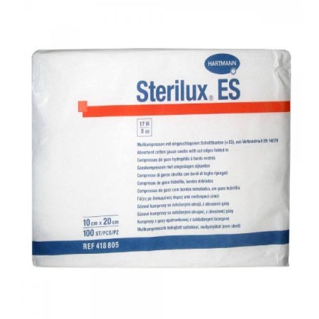 Hartmann Sterilux ES 8ply Γάζα Μη Αποστειρωμένη 10x20cm 100 Τεμάχια