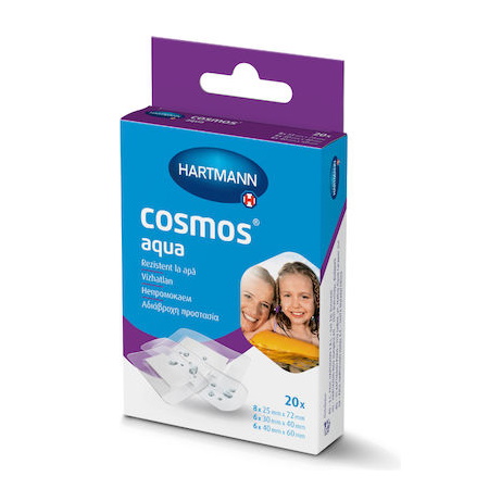 Hartmann Αδιάβροχα Αυτοκόλλητα Επιθέματα Cosmos Aqua σε 3 Μεγέθη 20 τεμάχια