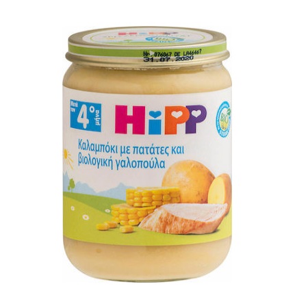 Hipp Βρεφικό Γεύμα με Καλαμπόκι Πατάτες & Βιολογική Γαλοπούλα από 4+ μηνών 190gr