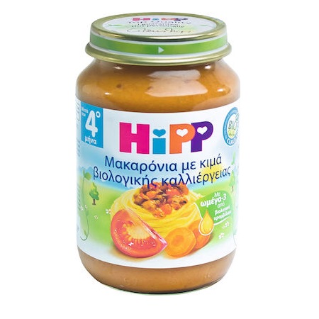 HiPP Γεύμα Με Μακαρόνια και Κιμά από τον 4ο μήνα 190gr