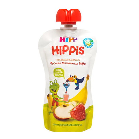 Hipp Hippis Παρασκεύασμα Φρούτων Φράουλα Μπανάνα και Μήλο από 1 Έτους 100gr