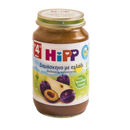 Hipp Βρεφική Φρουτόκρεμα Δαμάσκηνο Με Αχλάδι από τον 4ο μήνα 190gr