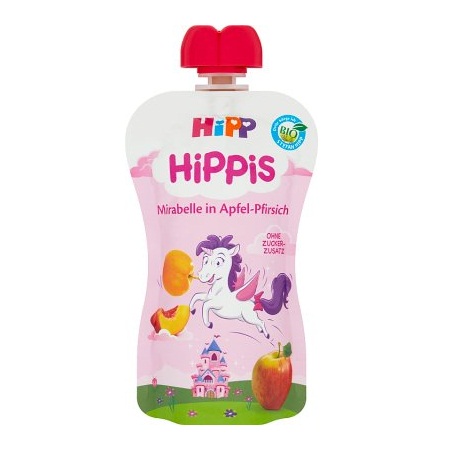 Hipp Hippis Μονόκερος Φρουτοπολτός με Μήλο Κορόμηλο & Ροδάκινο 100gr