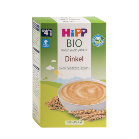 HiPP Bio Κρέμα Χωρίς Γάλα με Dinkel από τον 4+ μήνα 200gr