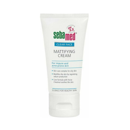 Sebamed Clear Face Mattifying Cream, Κρέμα προσώπου ρύθμισης μείωσης σμήγματος 50ml