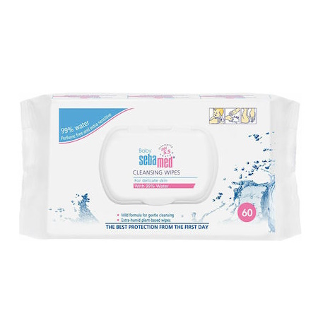 Sebamed Baby Cleansing Wipes for Delicate Skin Υγρά Μωρομάντηλα με 99% Νερό 60τεμ