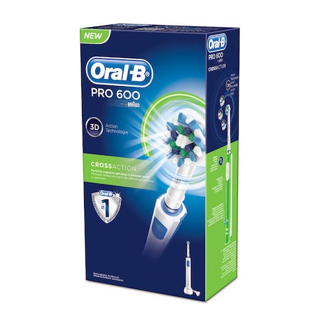 Oral B Pro 600 CrossAction Ηλεκτρική Επαναφορτιζόμενη Οδοντόβουρτσα 1 τεμάχιο