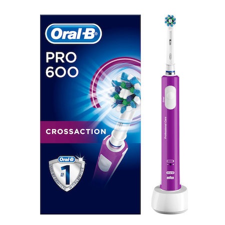 Oral B Pro 600 Pink Cross Action Colour Edition Ηλεκτρική Οδοντόβουρτσα 1 τεμάχιο