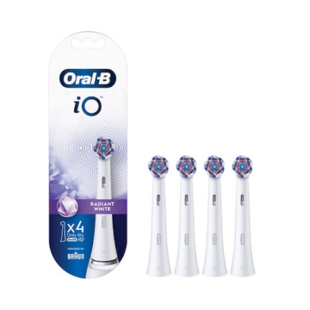 Oral B iO Radiant Ανταλλακτικές Κεφαλές για Ηλεκτρική Οδοντόβουρτσα Λευκό 4 τεμάχια