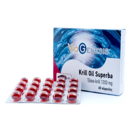 VioGenesis Krill Oil Superba 1200mg Συμπλήρωμα Διατροφής για την Καρδιά και για το Ανοσοποιητικό Σύστημα 60 Κάψουλες