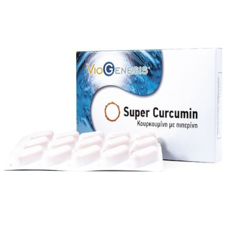 VioGenesis Super Curcumin Συμπλήρωμα Διατροφής με Κουρκουμίνη και Πιπερίνη 30 Κάψουλες