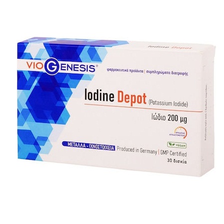 VioGenesis Iodine Depot 200mg Συμπλήρωμα Διατροφής με Ιώδιο για τη Φυσιολογική Θυροειδική Λειτουργία 30 Ταμπλέτες