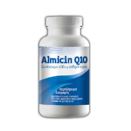 Almicin Q10 400mg Συμπλήρωμα διατροφής με συνένζυμο Q10 90 μαλακές κάψουλες