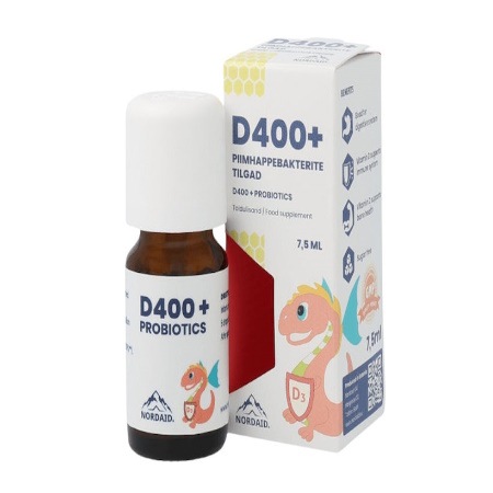 Nordaid D400+ Probiotics Drops Βιταμίνη D3 με Προβιοτικά για Βρέφη 7.5ml