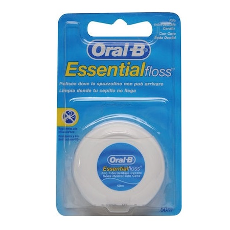 Oral B Essential Floss Κηρωμένο Oδοντικό Nήμα 50m