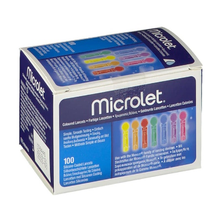 Bayer Microlet Lancets Colored Σκαρφιστήρες Μέτρησης Σακχάρου 100 τεμάχια