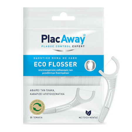 PlacAway Eco Flosser Οδοντικό Νήμα με Λαβή 30 τεμάχια