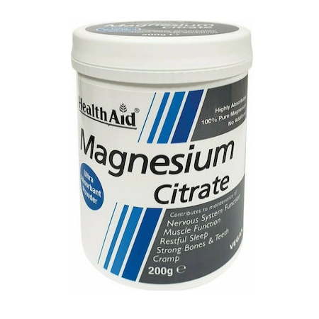 Health Aid Magnesium Citrate Συμπλήρωμα Διατροφής με Μαγνήσιο σε Μορφή Σκόνης 200gr