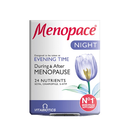 Vitabiotics Menopace Night Συμπλήρωμα Διατροφής για την Εξάλειψη των Νυχτερινών Συμπτωμάτων της Εμμηνόπαυσης 30 Tabs
