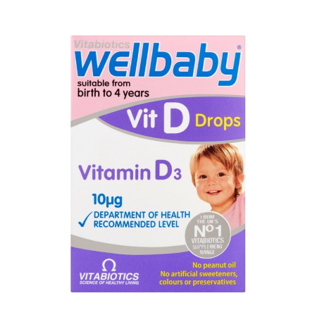 Vitabiotics Wellbaby Vit D drops Vitamin D3 10mg για την Καλή Ανάπτυξη των Οστών των Παιδιών & Υγιές Ανοσοποιητικό 30ml