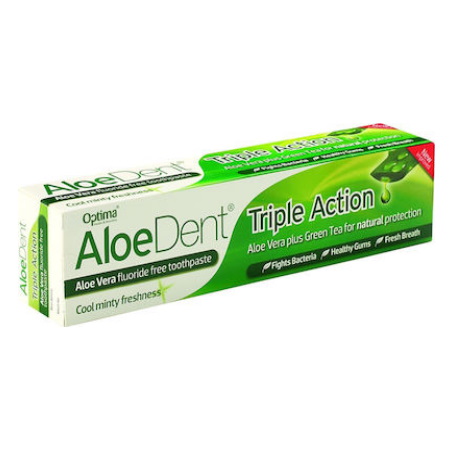 Optima AloeDent Triple Action Toothpaste Οδοντόκρεμα Τριπλής Δράσης 100ml
