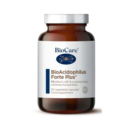 BioCare BioAcidophilus Forte Food Supplement Συμπλήρωμα Υψηλής Ισχύος Με Βακτήρια Του Συμπλέγματος LAB⁴  30 Caps
