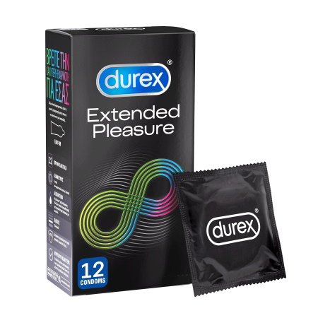 Durex Extended Pleasure Προφυλακτικά με Επιβραδυντικό Τζελ για Απόλαυση που Διαρκεί Περισσότερο 12 τεμάχια