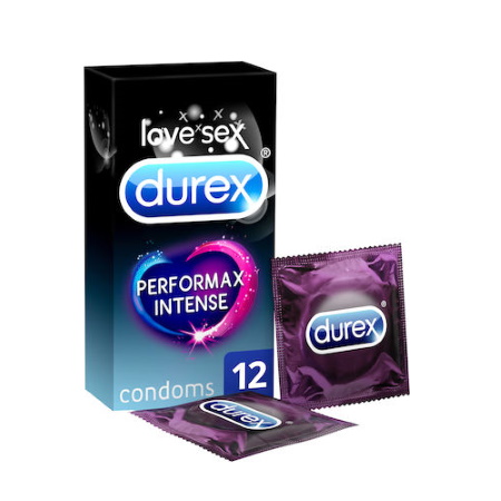 Durex Perfomax Intense Προφυλακτικά Με Κουκκίδες, Ραβδώσεις και Επιβραδυντικό Τζελ 12 τεμάχια