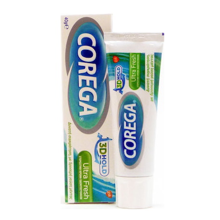 Corega 3D Hold Ultra Fresh Cream Στερεωτική Κρέμα Οδοντοστοιχιών για Δυνατή Συγκράτηση με γέυση Μέντας 40gr