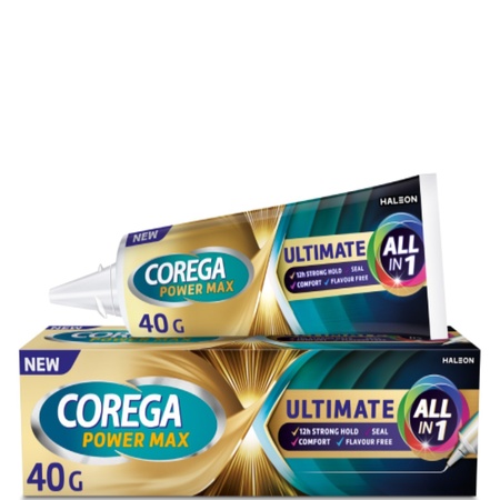 Corega Power Max Ultimate All in One Στερεωτική Κρέμα για Τεχνητές Οδοντοστοιχίες 40gr