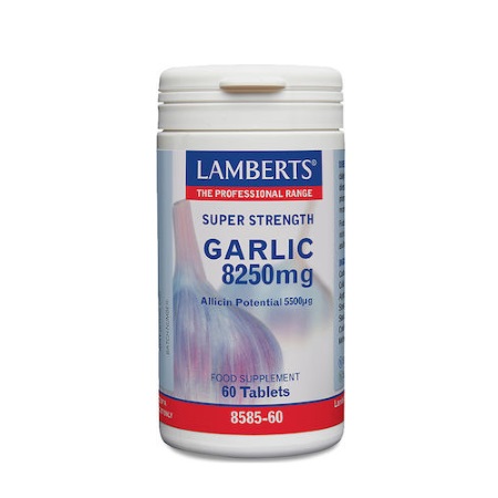 Lamberts Garlic 8250mg Συμπλήρωμα Διατροφής Σκόρδο για την Υγεία του Καρδιαγγειακού Συστήματος 60 ταμπλέτες