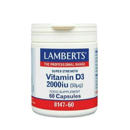 Lamberts Vitamin D3 2000iu (50mg) Συμπλήρωμα Διατροφής με Βιταμίνη D3 60 κάψουλες