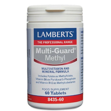 Lamberts Multi-Guard Methyl Συμπλήρωμα Διατροφής Πολυβιταμινών, Μετάλλων & Ιχνοστοιχείων Εξειδικευμένης Φόρμουλας Κατάλληλη για Άτομα με Πρόβλημα Υπερομοκυστεϊναιμίας για Ενέργεια & Τόνωση Ψυχολογική & Σωματική 60 Ταμπλέτες
