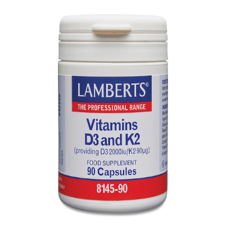 Lamberts Vitamin D3 2000iu & K2 90mg Συμπλήρωμα Διατροφής με Βιταμίνη D3 & K2 90 Κάψουλες