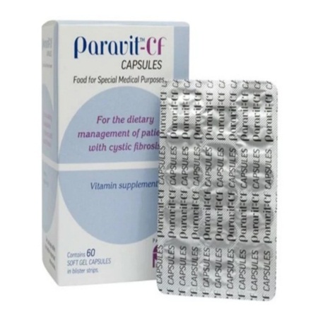 Parapharm Paravit-CF Food For Special Medical Purposes Συμπλήρωμα Διατροφής για Άτομα με Κυστική Ίνωση ή με Ανεπάρκεια Παγκρέατος 60 Κάψουλες