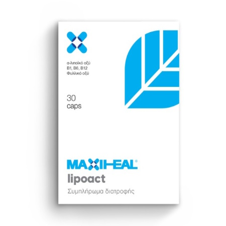 MaxiHeal Lipoct Συμπλήρωαμα Διατροφής με Αλφα Λιποϊκο Οξυ (Ισχυρό Αντιοξειδωτικό) 30 Κάψουλες