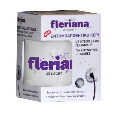 Power Health Fleriana Εντομοαπωθητικό Κερί Για Κουνούπια & Σκνίπες Με Φυσικό Έλαιο Γερανιολης 130gr