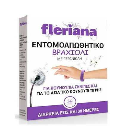Power Health Fleriana Εντομοαπωθητικό Βραχιόλι με Γερανιόλη για Κουνούπια, Σκνίπες & για το Ασιατικό Κουνούπι Τίγρης 1 Τεμάχιο